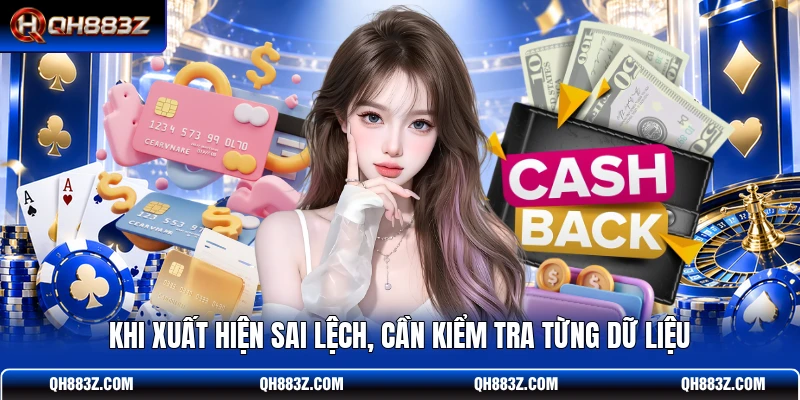 Khi xuất hiện sai lệch, cần kiểm tra từng dữ liệu