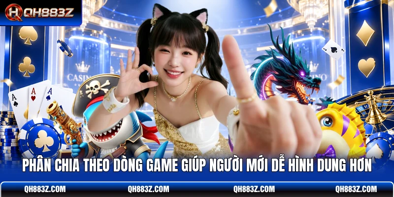 Phân chia theo dòng game giúp người mới dễ hình dung hơn